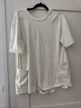 Oversized Cream Pocket romper
